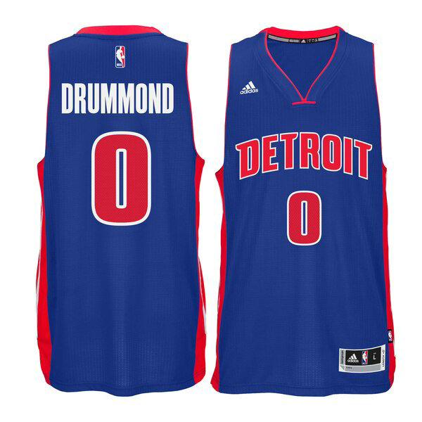 Camiseta Andre Drummond 0 Detroit Pistons adidas Azul Hombre